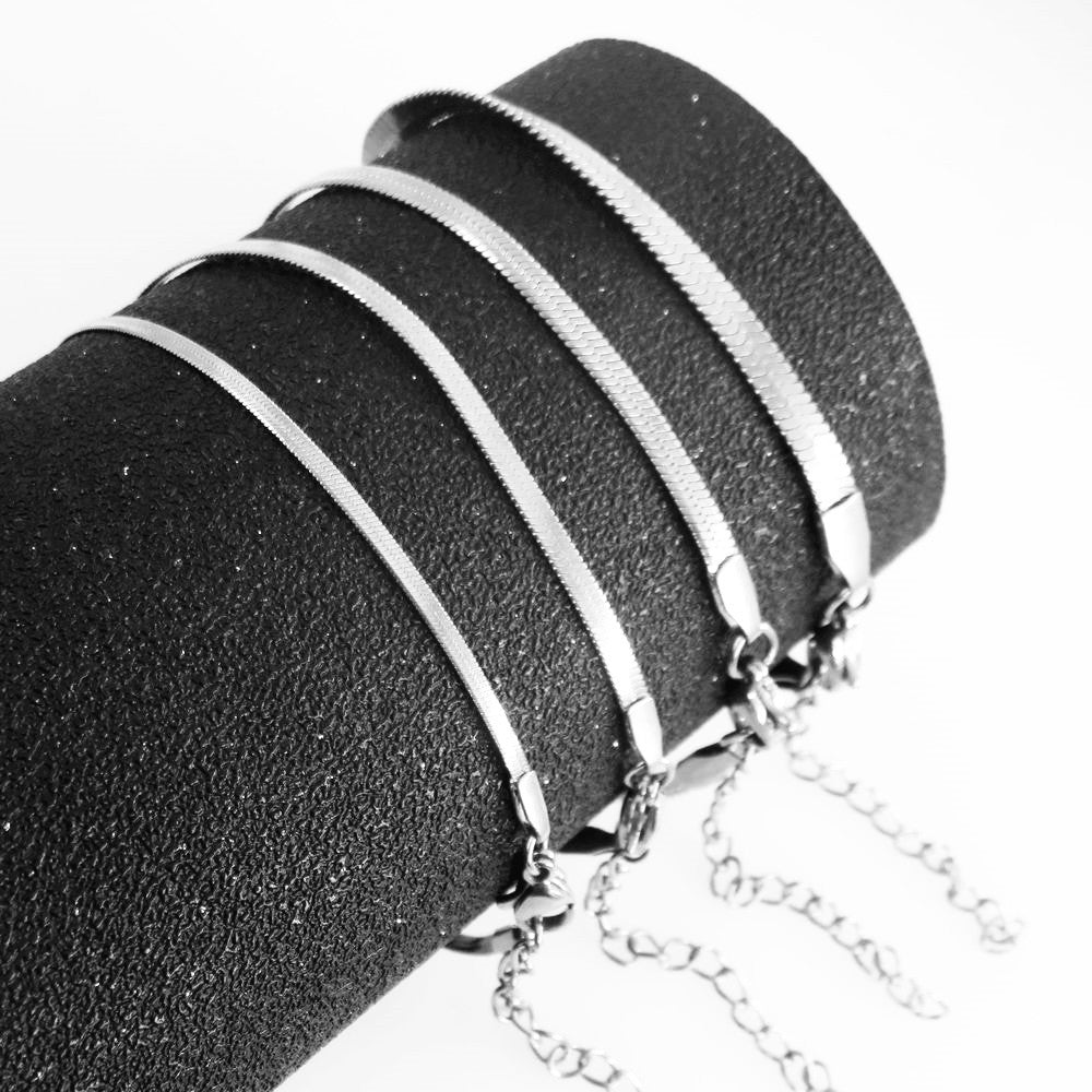 Electroplating Gold Stainless Steel Blade Chain Snake Bracelets