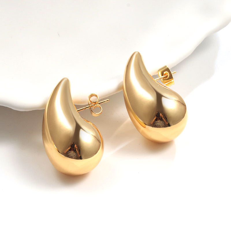 Shaped Tube Exaggerated Style Light Luxury Fashion Simple Niche Earrings