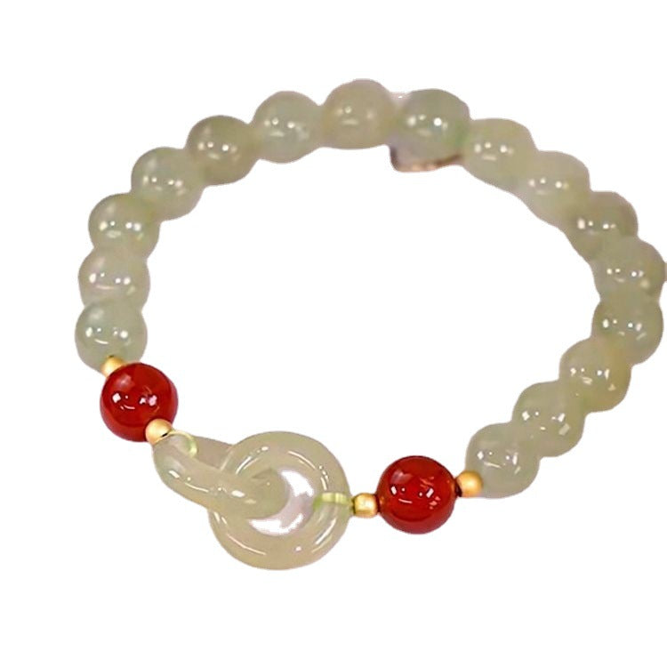 Interlocking Jade Red Agate Chinese Style Simple Bracelets