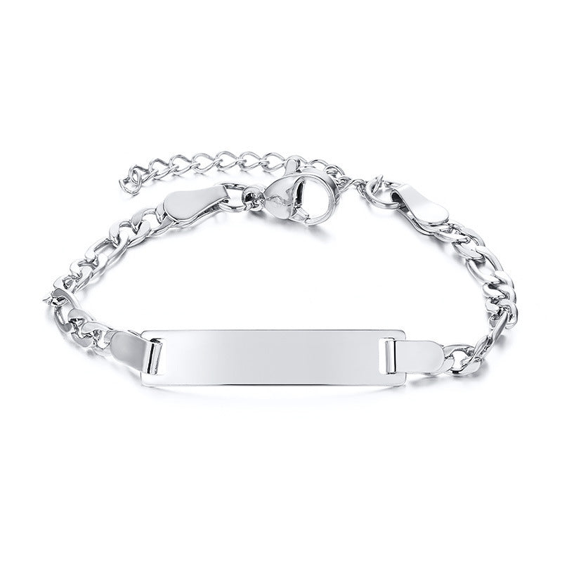 Children's Stainless Steel Blank Curved Adjustable Can Bracelets