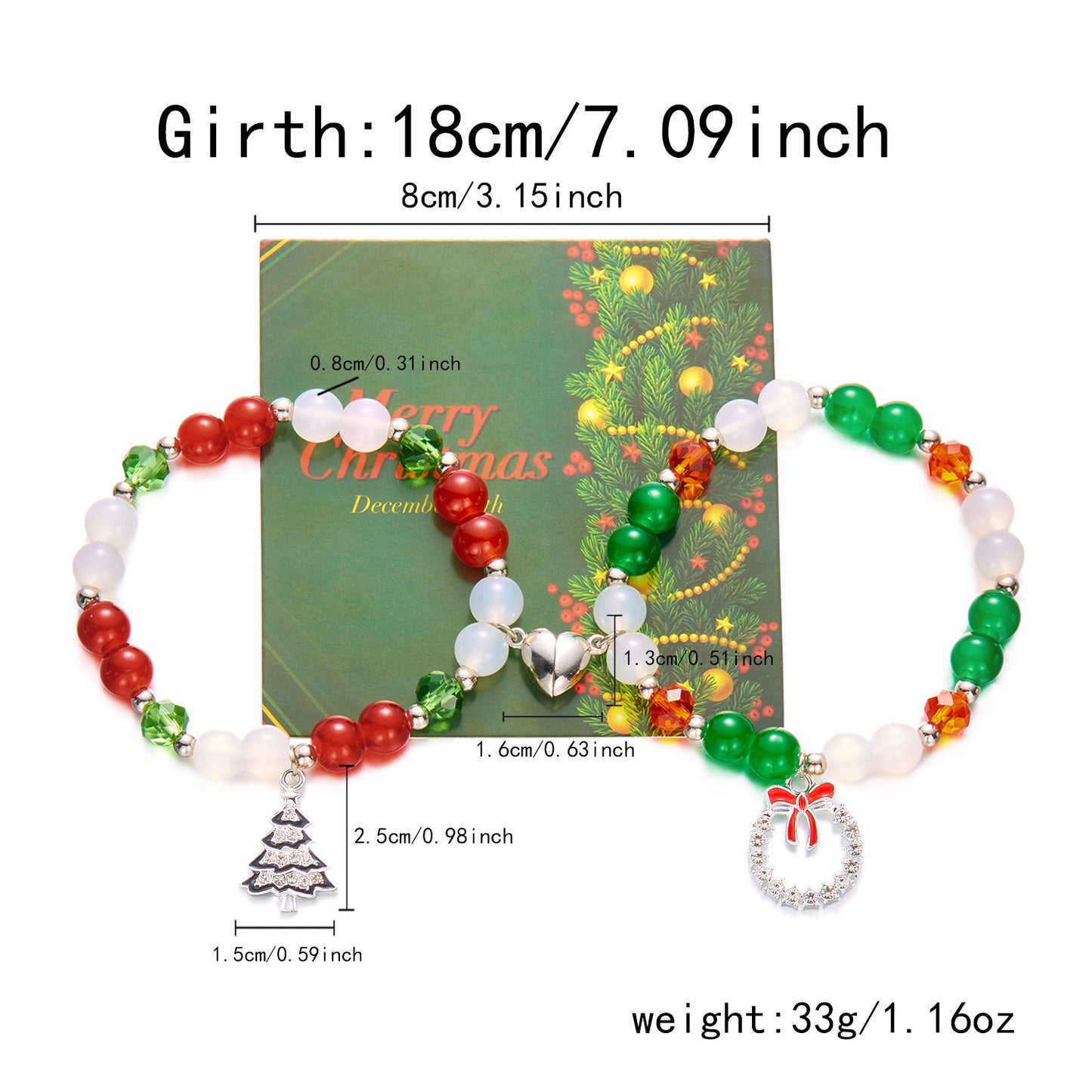 Christmas Couple Fashion Tree Snowflake Garland Bracelets