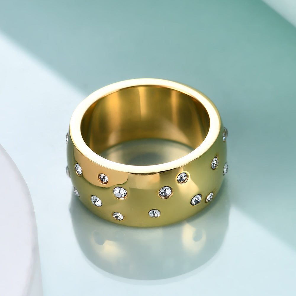 Popular Starry With Diamonds Titanium Steel Rings