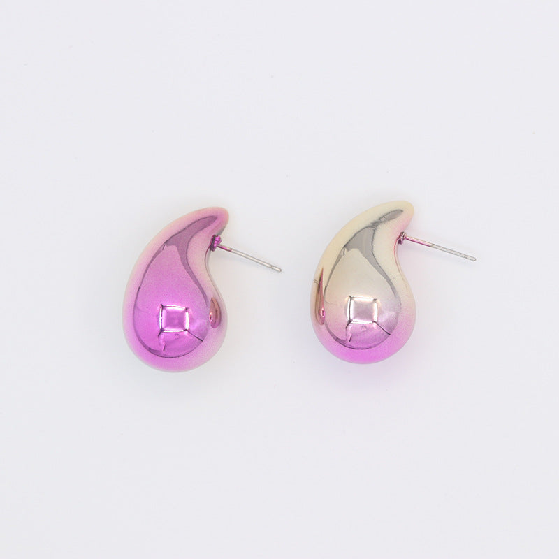 Women's Water Drop Plating Acrylic Ear Simple Earrings