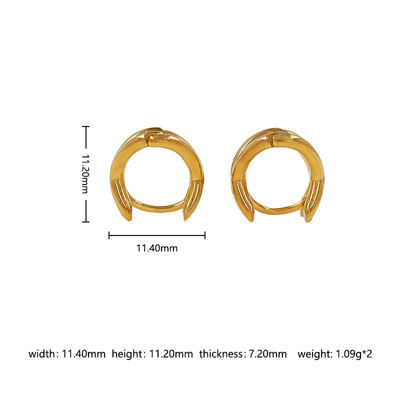 Small Circle Eardrop High Profile Retro Titanium Steel No Fading Earrings