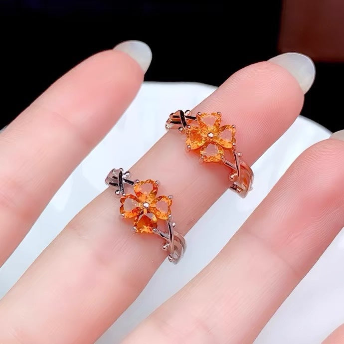 Leaf Grass Female Affordable Luxury Fashion Adjustable Rings