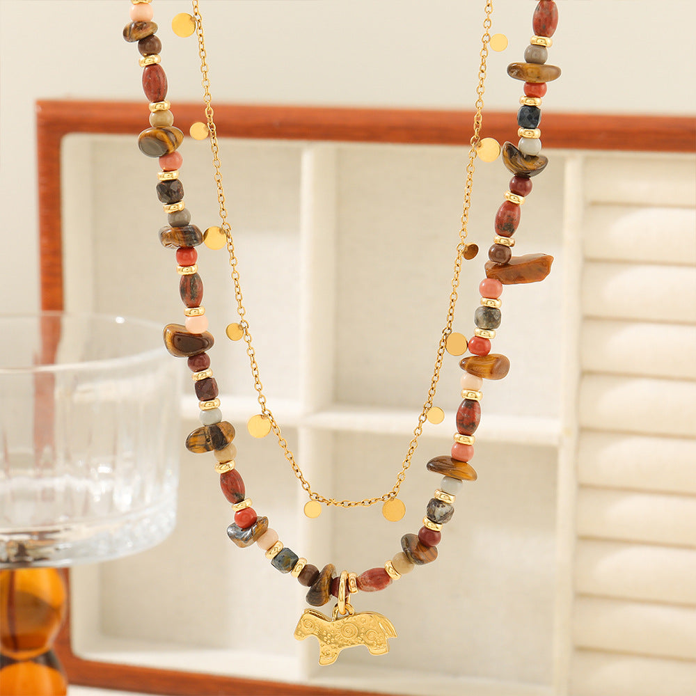 Women's High Texture Twin Ornament Minority Simple Necklaces