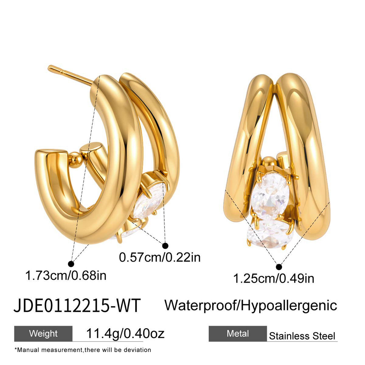 Ding Titanium Steel Zircon Design Sense Special Interest Female Light Earrings