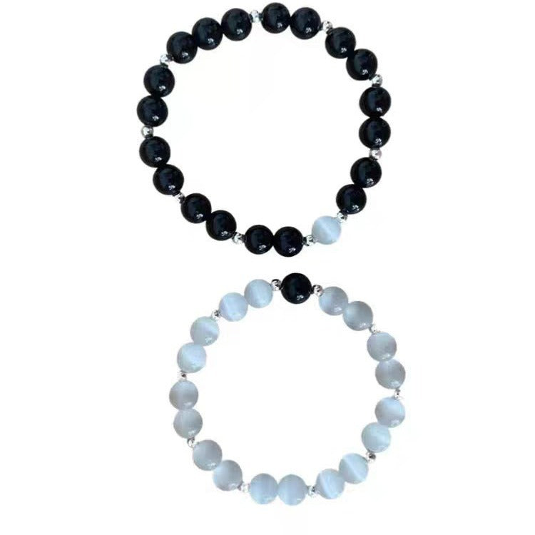 Style Black Bead Design Simple Girlfriends Bracelets