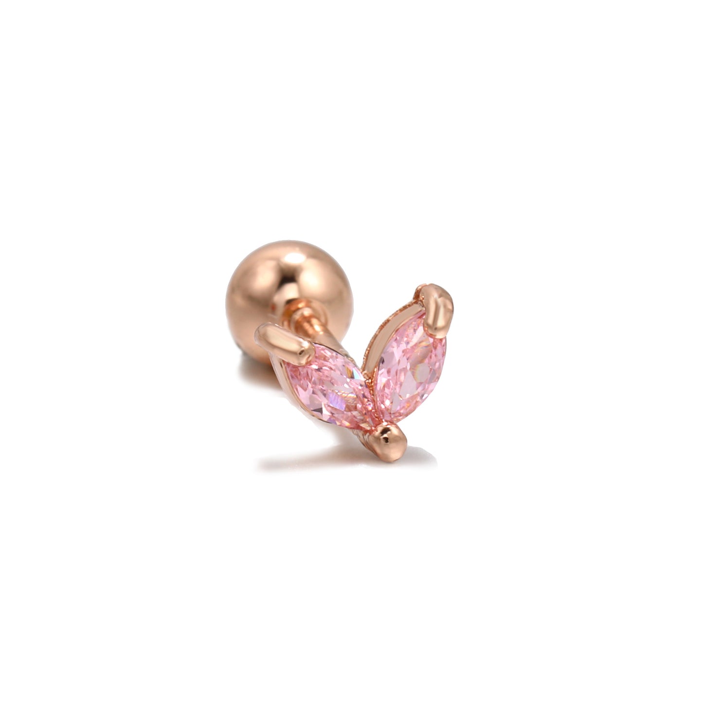 Personality Ear Bone Geometric Micro Inlaid Zircon Stainless Stud Earrings