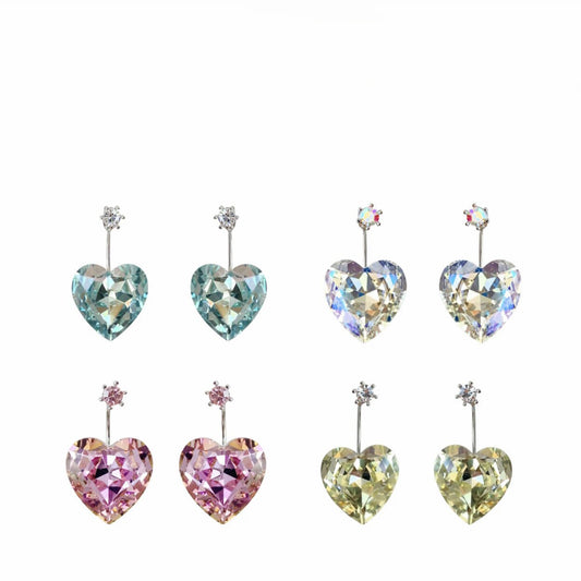 For Water Drop Large Love Heart Light Luxury High-grade Graceful Earrings