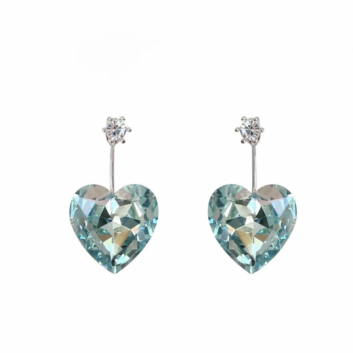 For Water Drop Large Love Heart Light Luxury High-grade Graceful Earrings
