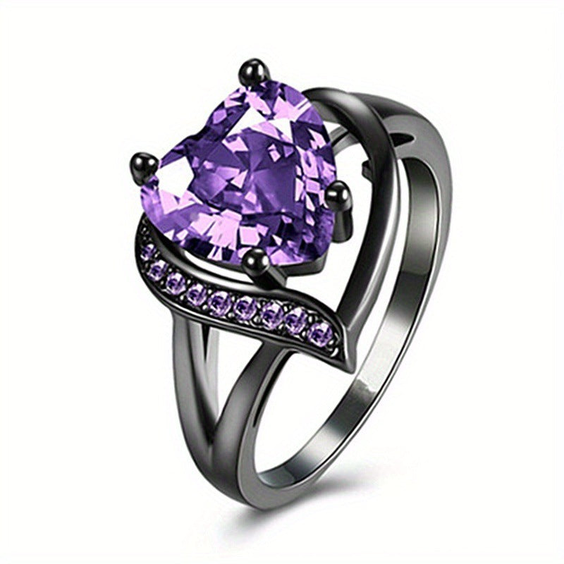 Pretty Versatile Slouchy Couple Purple Fashion Ring