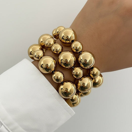 French Style Geometric Ball Personalized Metal Bracelets
