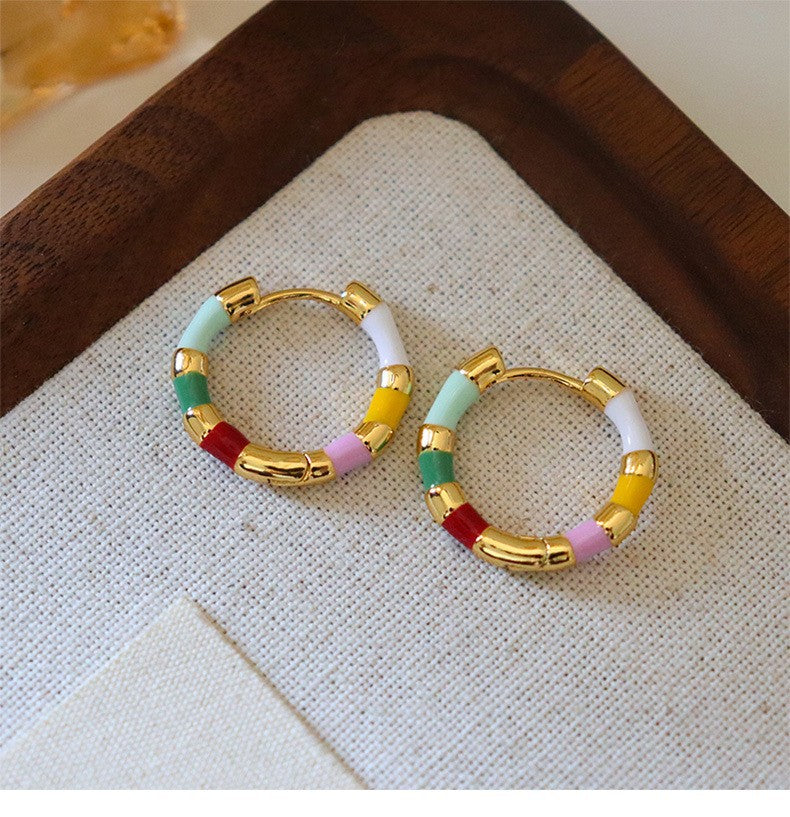 Colorful Oil Enamel Advanced Simple Special Earrings