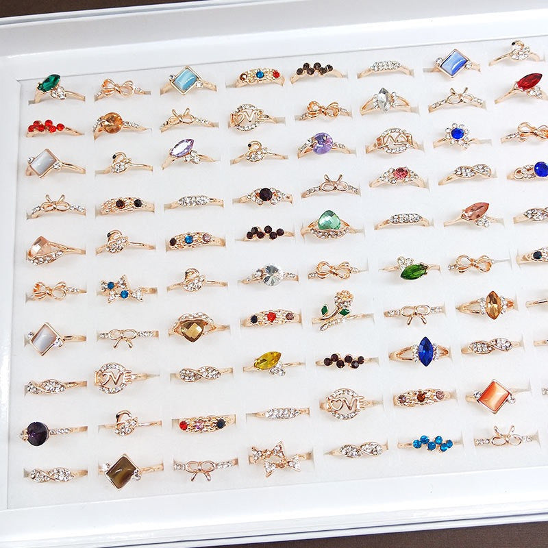 Cool Mixed Simple Rhinestone Boxed Tail Ring