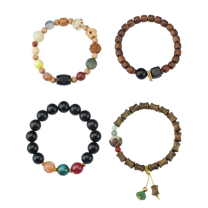 Women's & Men's Multi Jewels Ebony Cat Catch Bodhi Bracelets