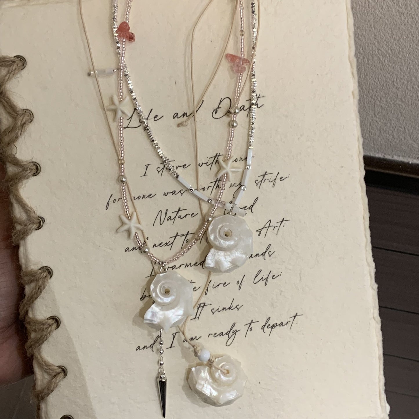 Ocean Style Shell Design Beads Stringed Seaside Holiday Necklace