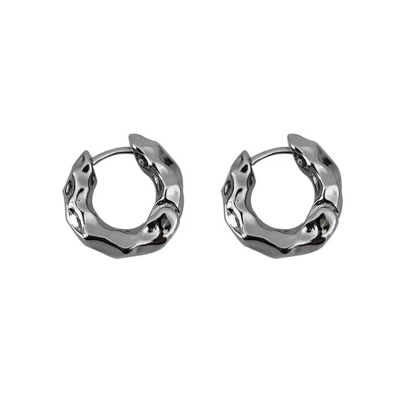 Women's Metal Texture Quality Design Vintage Circle Earrings