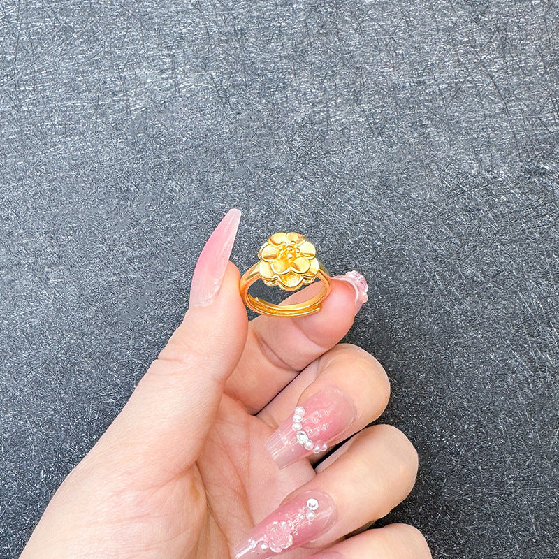 Color Fading Imitation Flower Exaggerated Wedding Bride Fake Rings