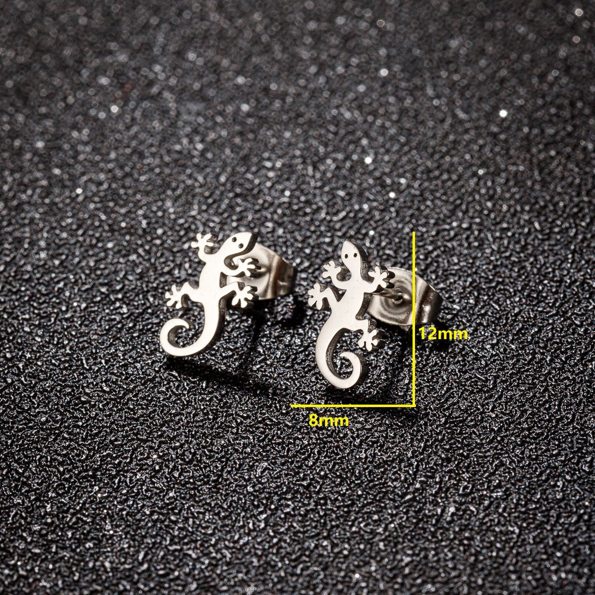 Punk Gecko Female Stainless Steel Temperament Personalized Minority Earrings