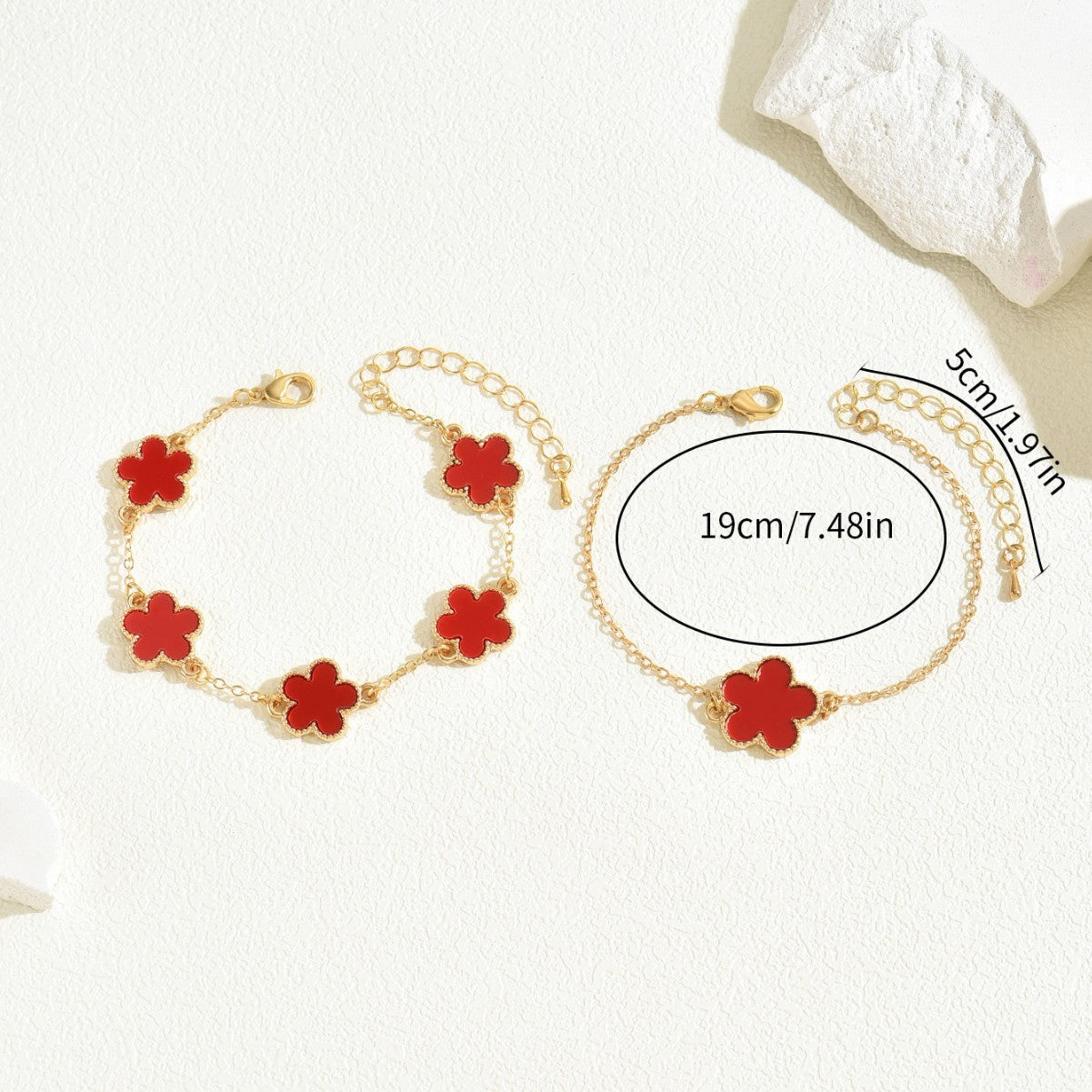 Women's College Plum Blossom Flower Design Drip Bracelets