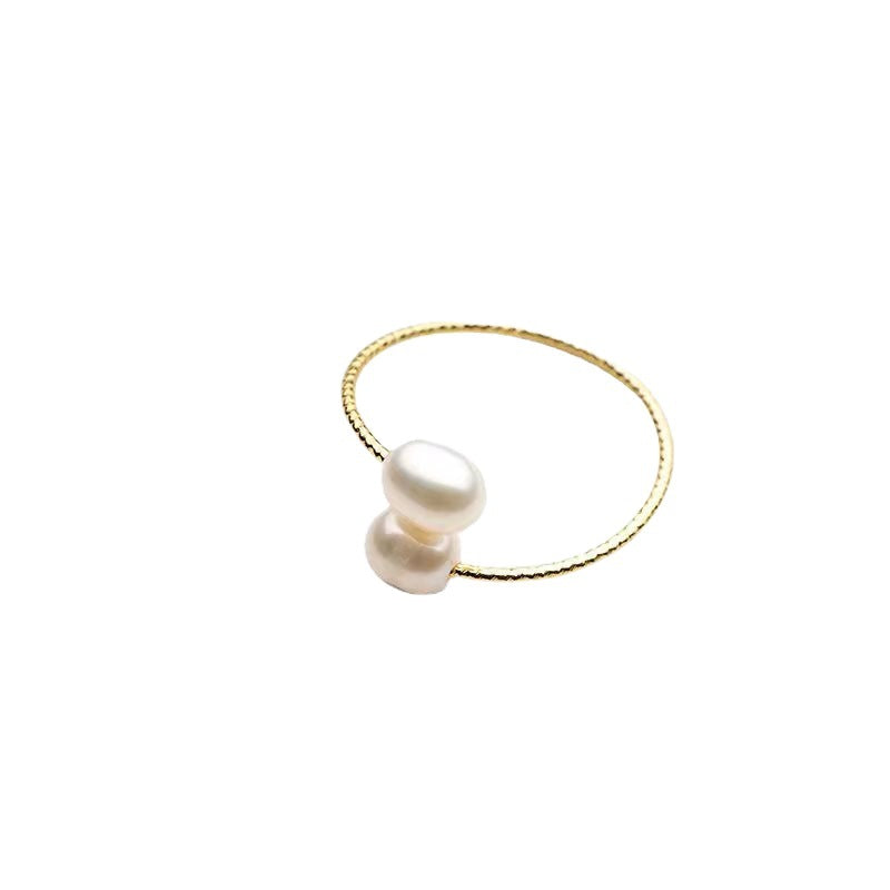 Freshwater Pearl Water Drop Elastic Opening Rings