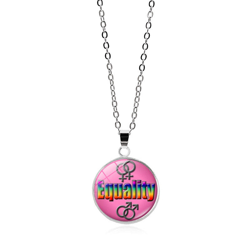 Rainbow Striped Love Female Versatile Gay Necklaces