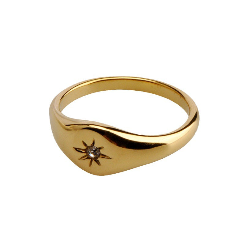 Women's & Men's Steel Five-pointed Star Three-dimensional Jewelry With Rings