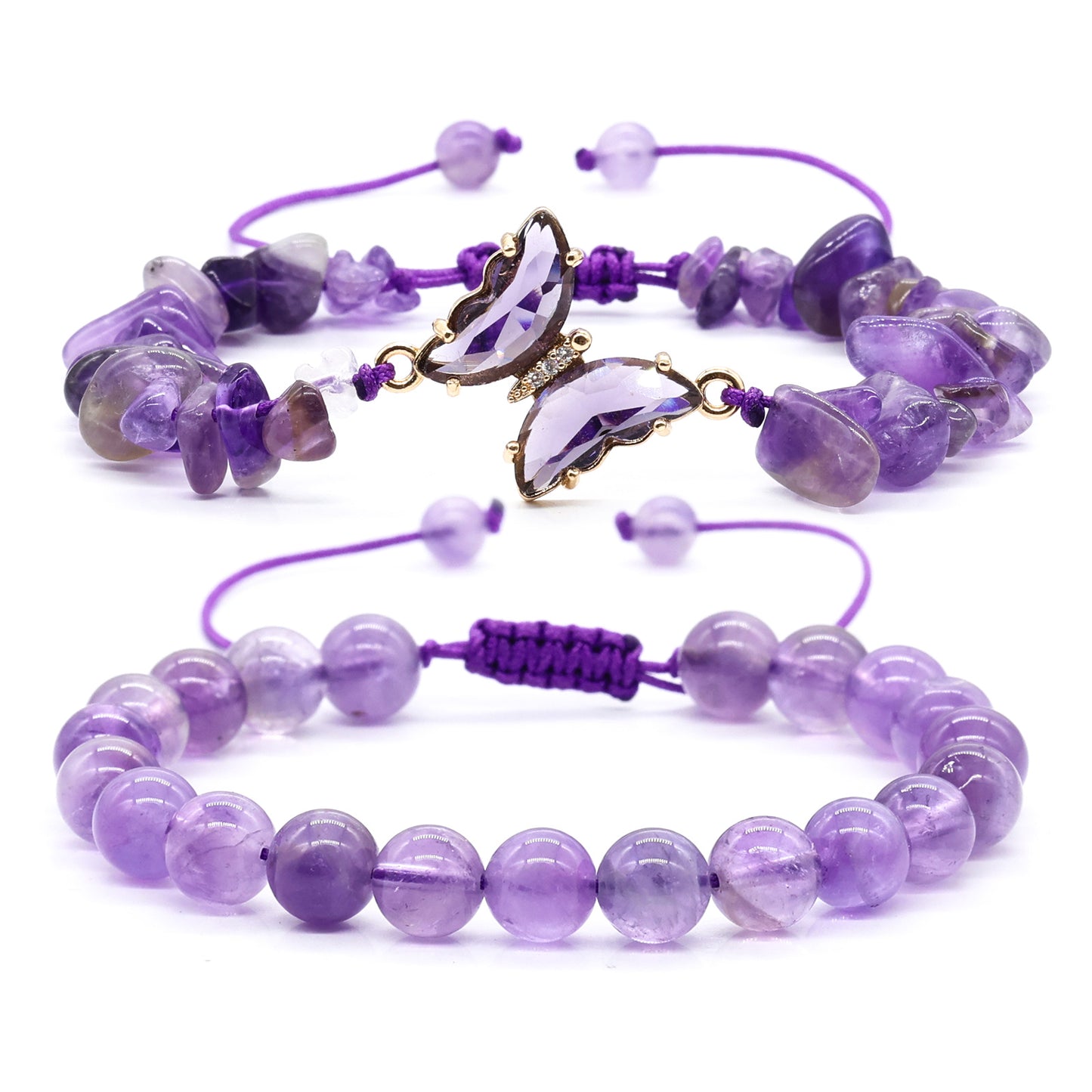 Irregular Gravel Crystal Hand-woven Clear Glass Bracelets