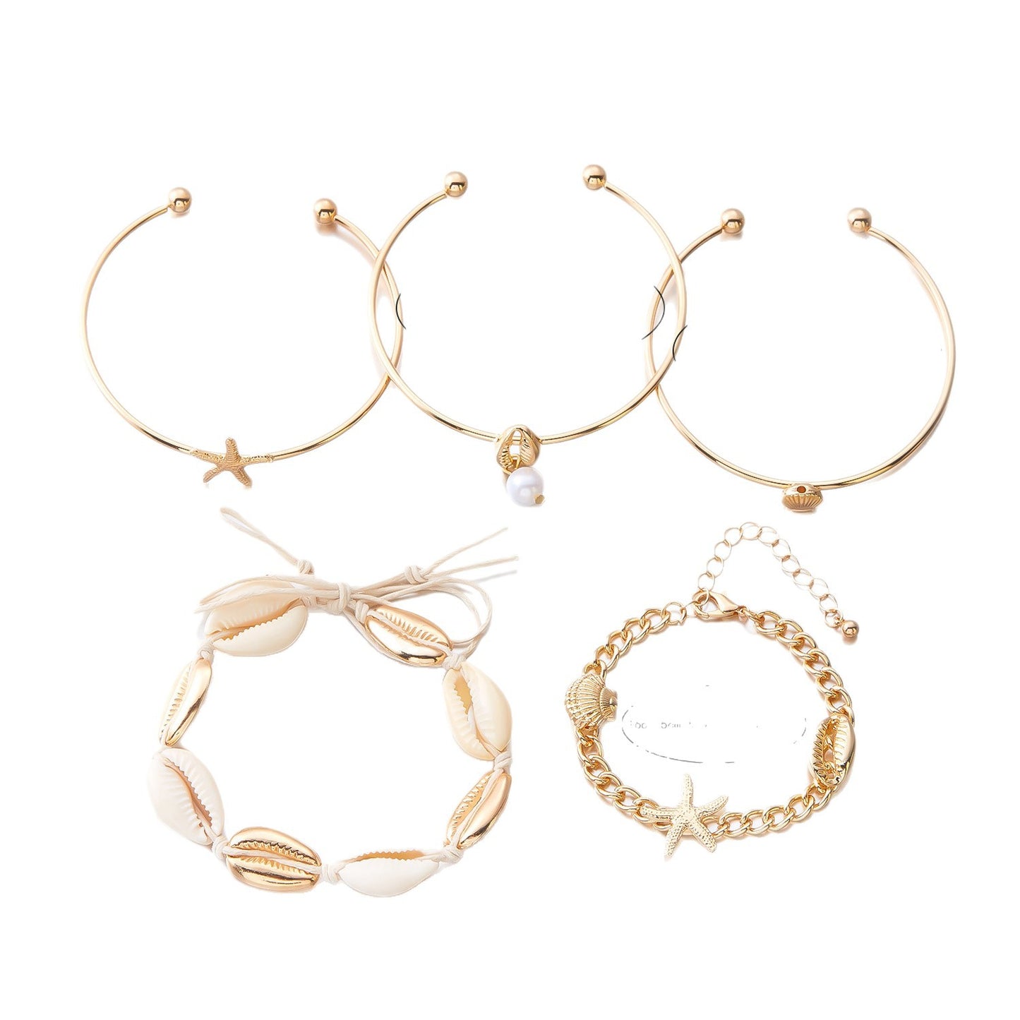 Women's Starfish Shell Open-ended High-grade Metal Niche Bracelets