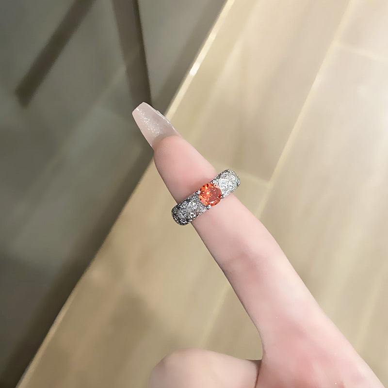 Diamond Zircon Female Exquisite Oval Sweet Rings