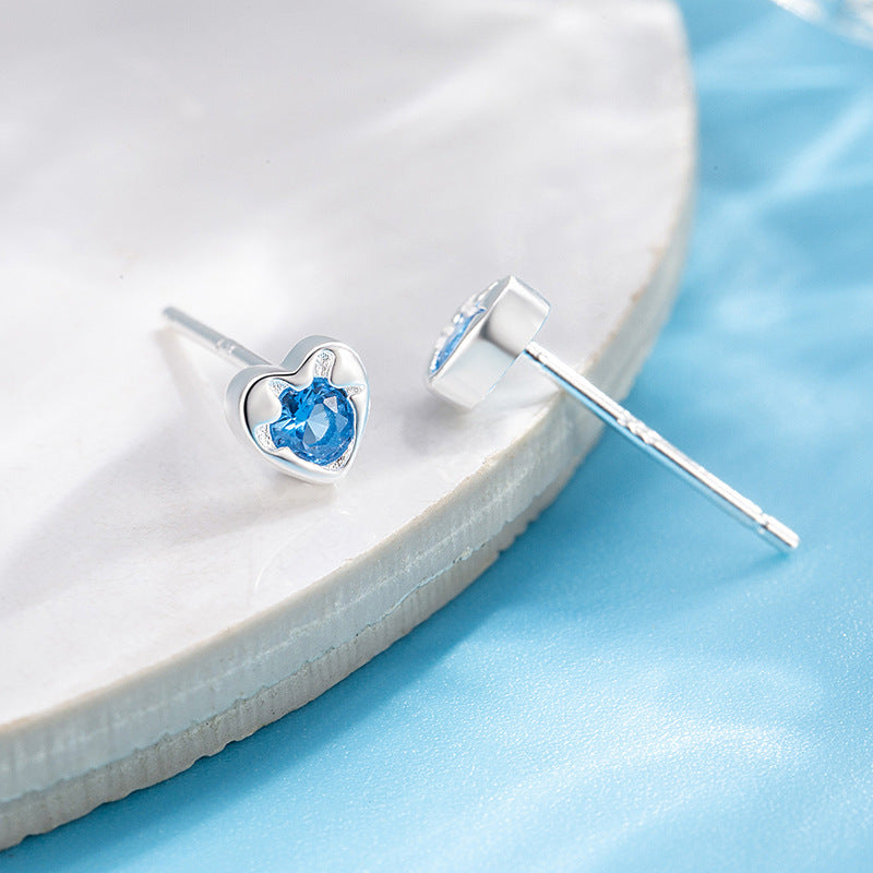Colorful Heart-shaped Zircon Female Bone Nail Rings