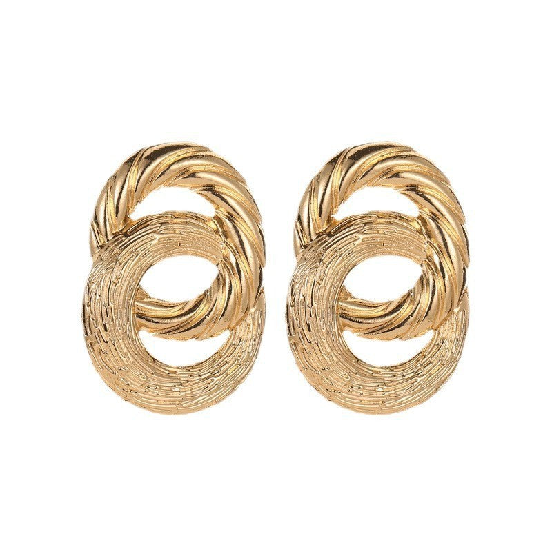 New Ear Twist Brushed Punk Alloy Earrings