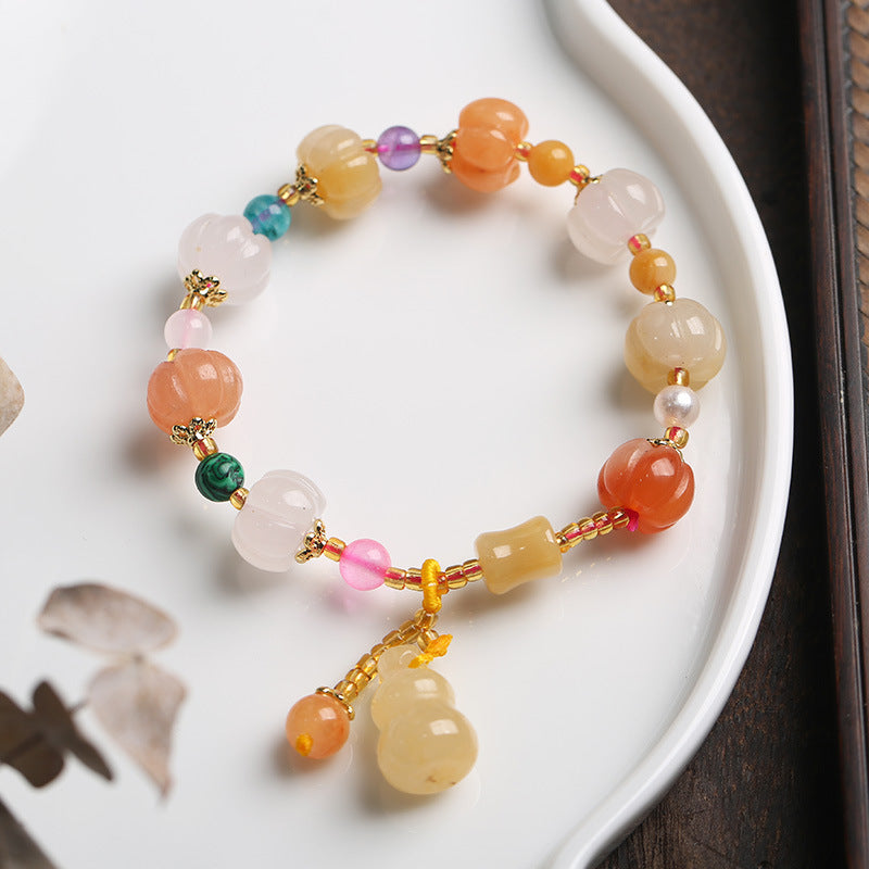 Jewelry Jade Bulge Beads Pumpkin Gourd Ethnic Style Topaz Bracelets