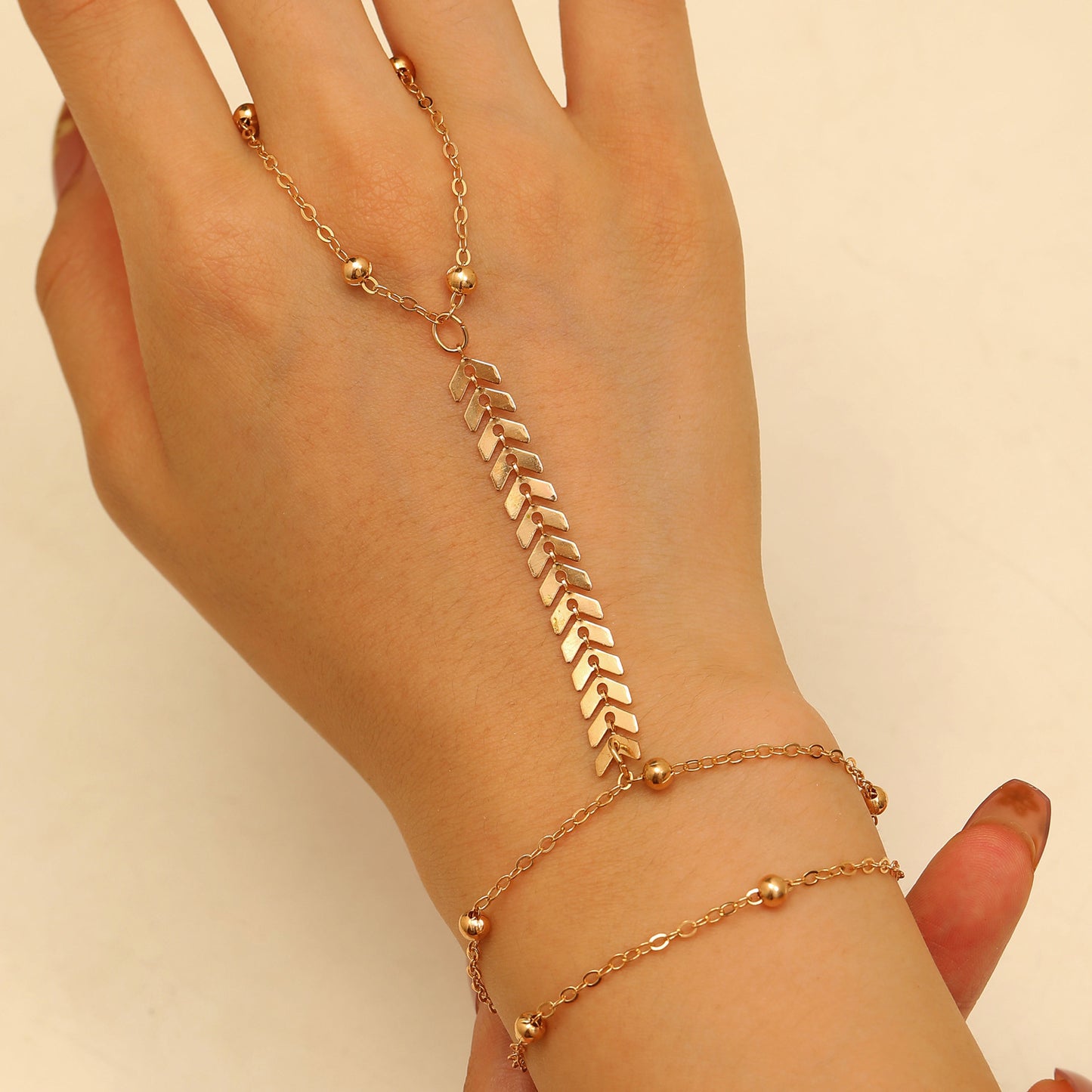 Butterfly Love Pearl Finger Hip Hop Exaggerated Bracelets