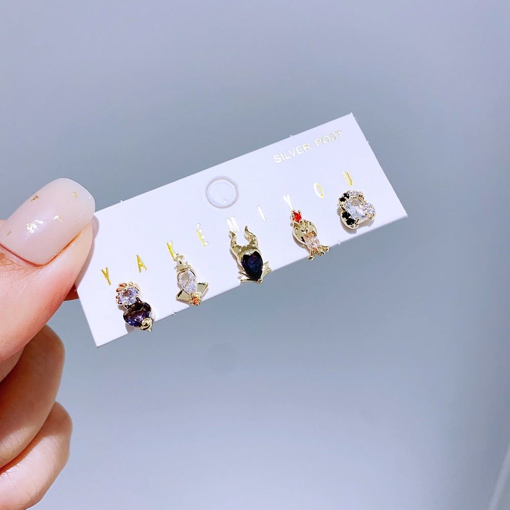 Zircon Set Fairy Tale Movie Villain Earrings