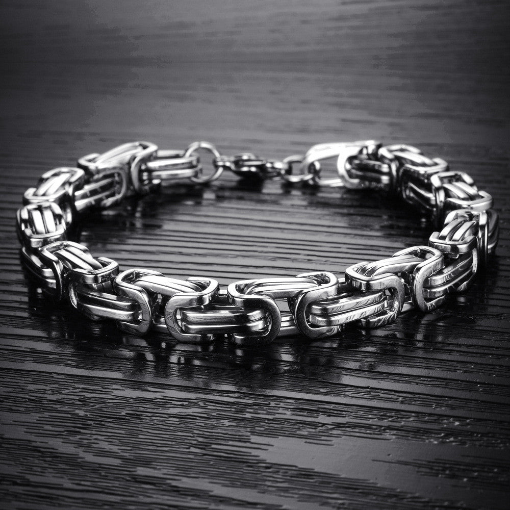 Men's Crazy High Sier Titanium Steel Emperor Bracelets