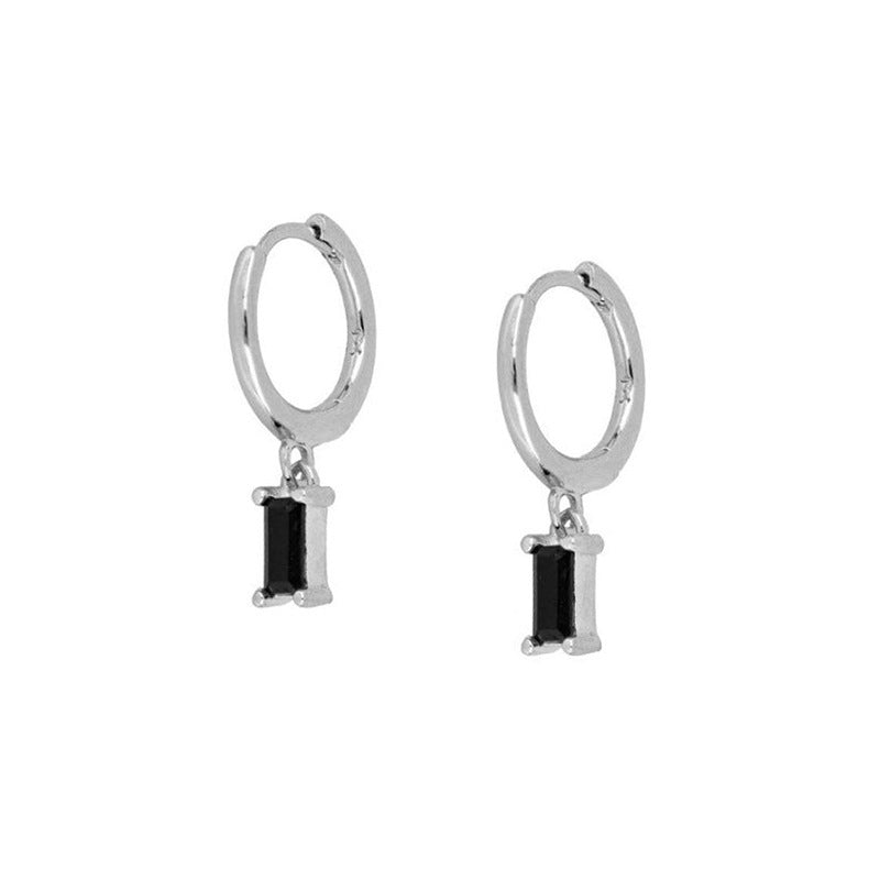 Rectangle Zircon Fashion Ear Clip Female Earrings