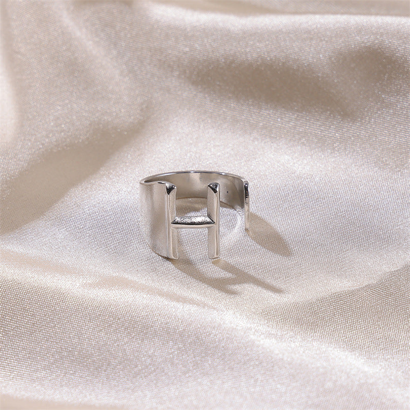 Letters Female Style Fashion Knuckle Personality Vintage Stainless Rings