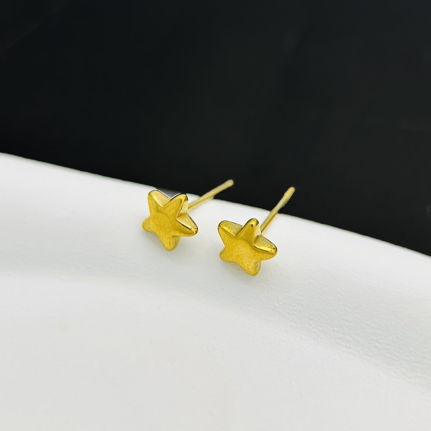 Moon Titanium Steel Gold Simple Stylish Earrings