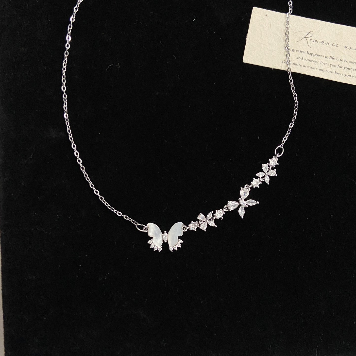 Butterfly French Style Full Rhinestone Zircon Irregular Pendants