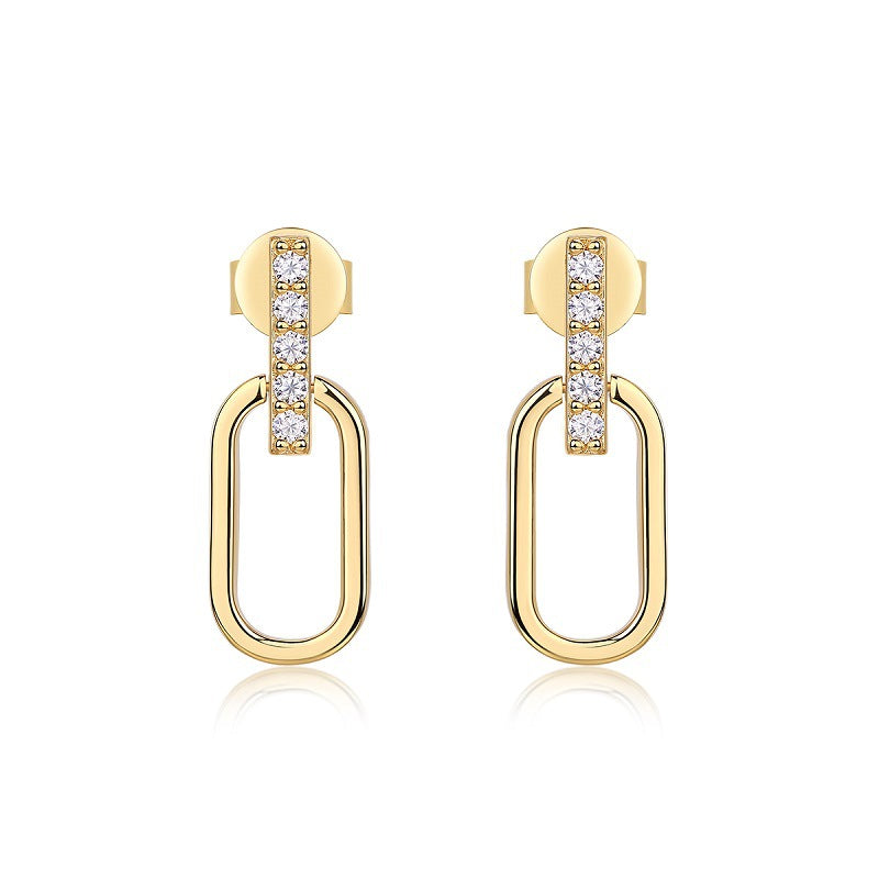 Fashion U-shaped Sier Gold High-grade Personalized Commuter Earrings