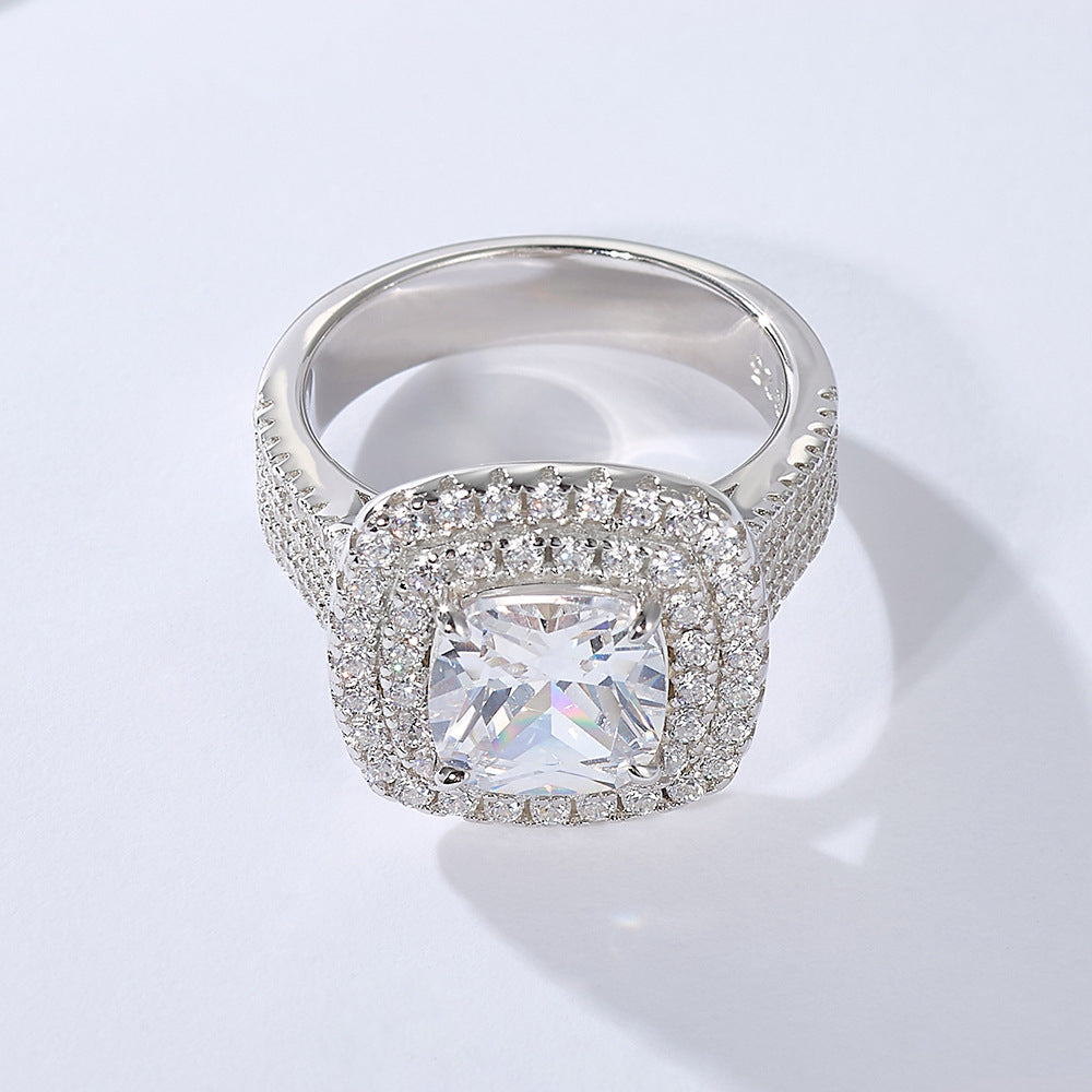 Women's Classic Full Diamond Luxury Sterling Sier Rings