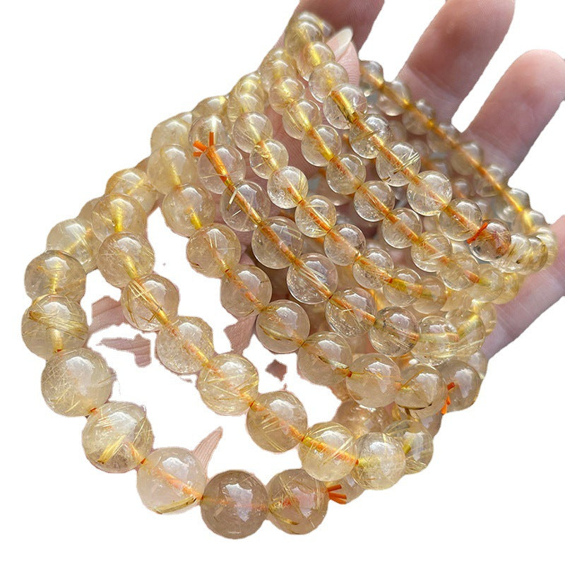 Jewelry Gold Rutilated Quartz Rutile Personality Single Bracelets