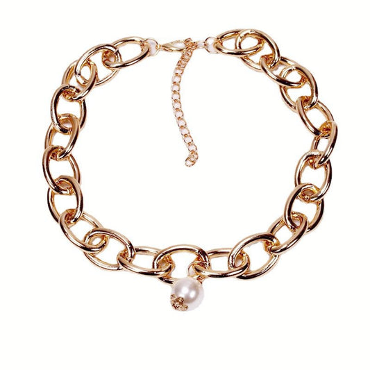Ornament Elegant Pearl Thick Chain High Necklaces