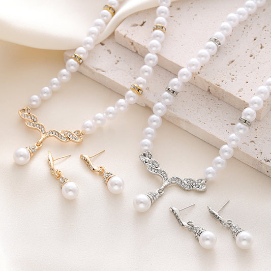 Suit Korean Style Personalized Angel Wings Pearl Necklaces