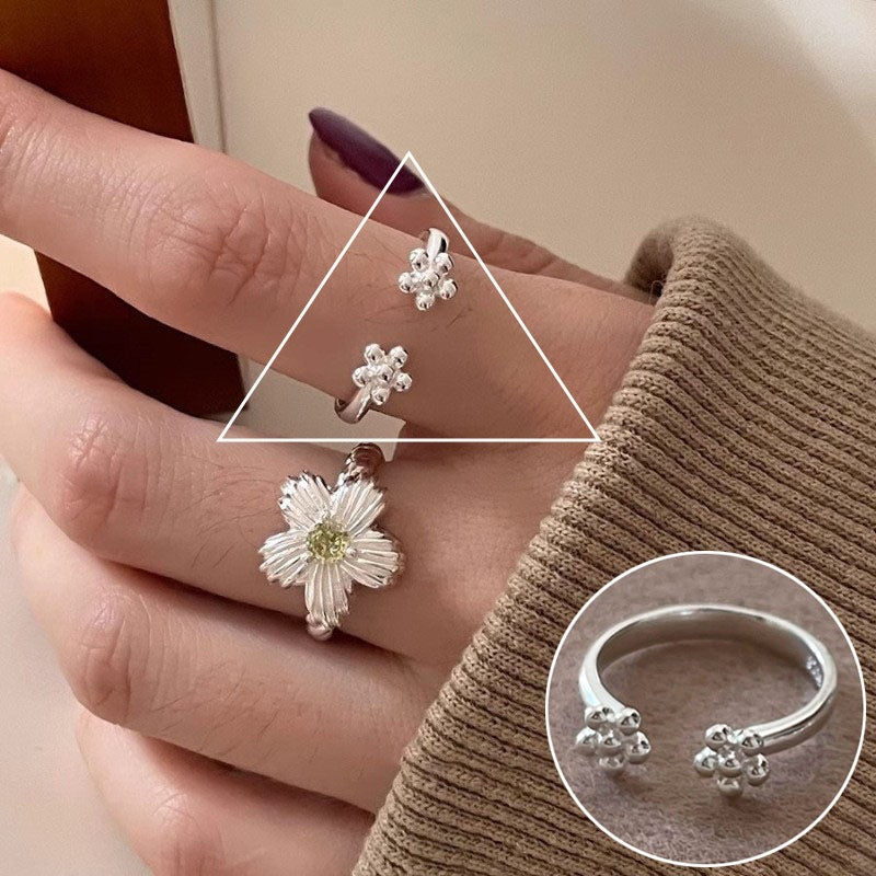 Dignified Geometric Lines Winding Sier Opening Rings