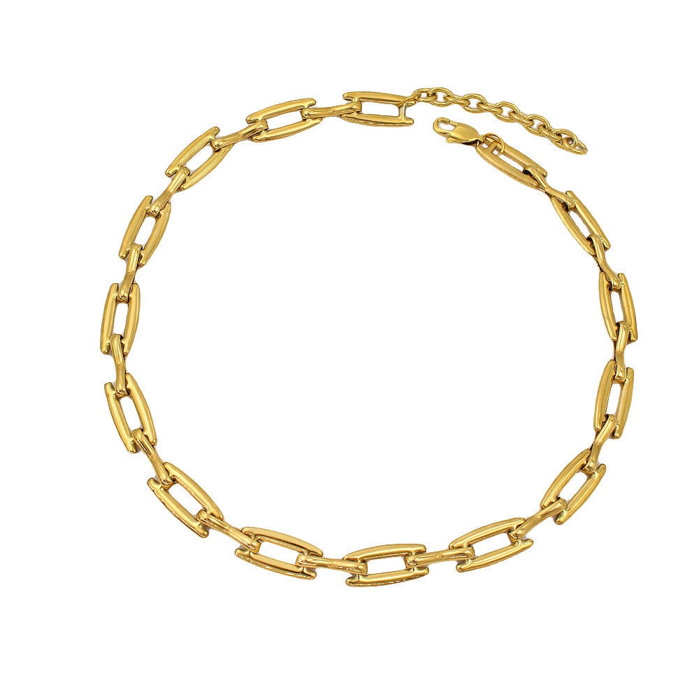 Trendy Stainless Gold Handmade Chain Waterproof Jewelry Set