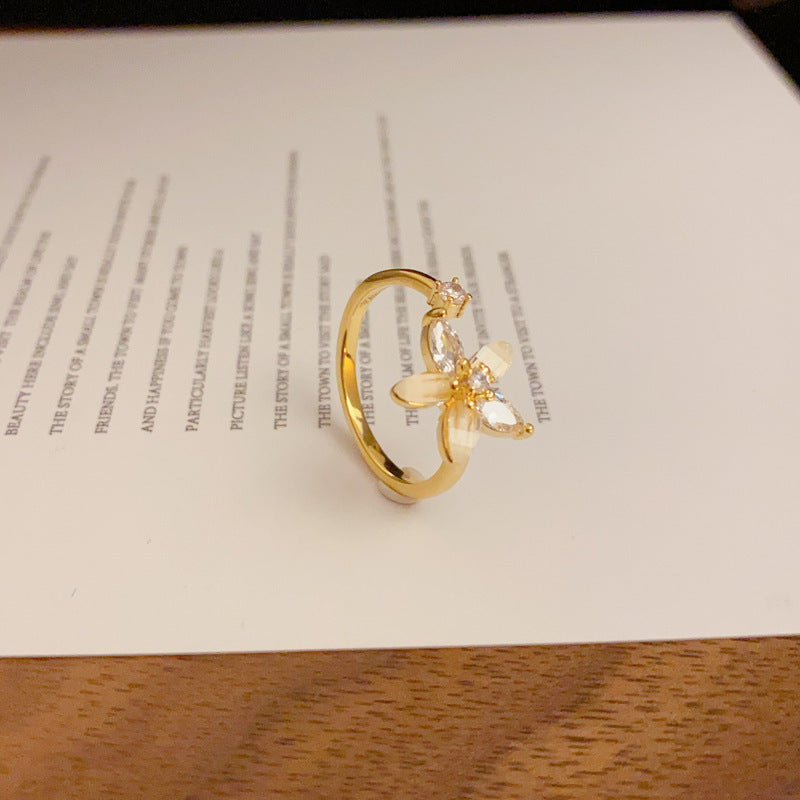 High-grade Open Female Trendy Cold Simple Rings