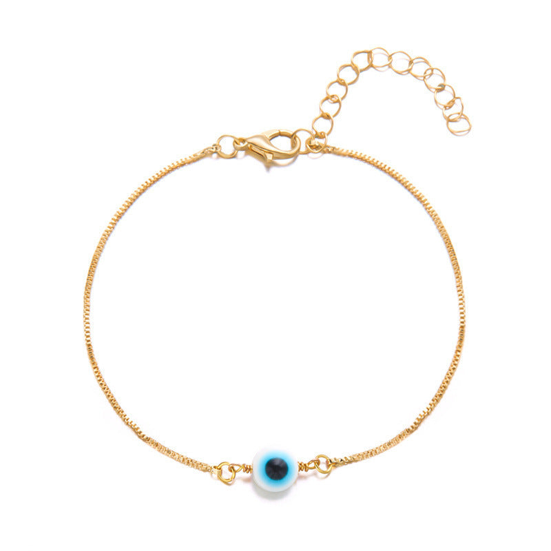 Bohemian Simple Resin Devil's Eye Anklet Round Turkish Bracelets